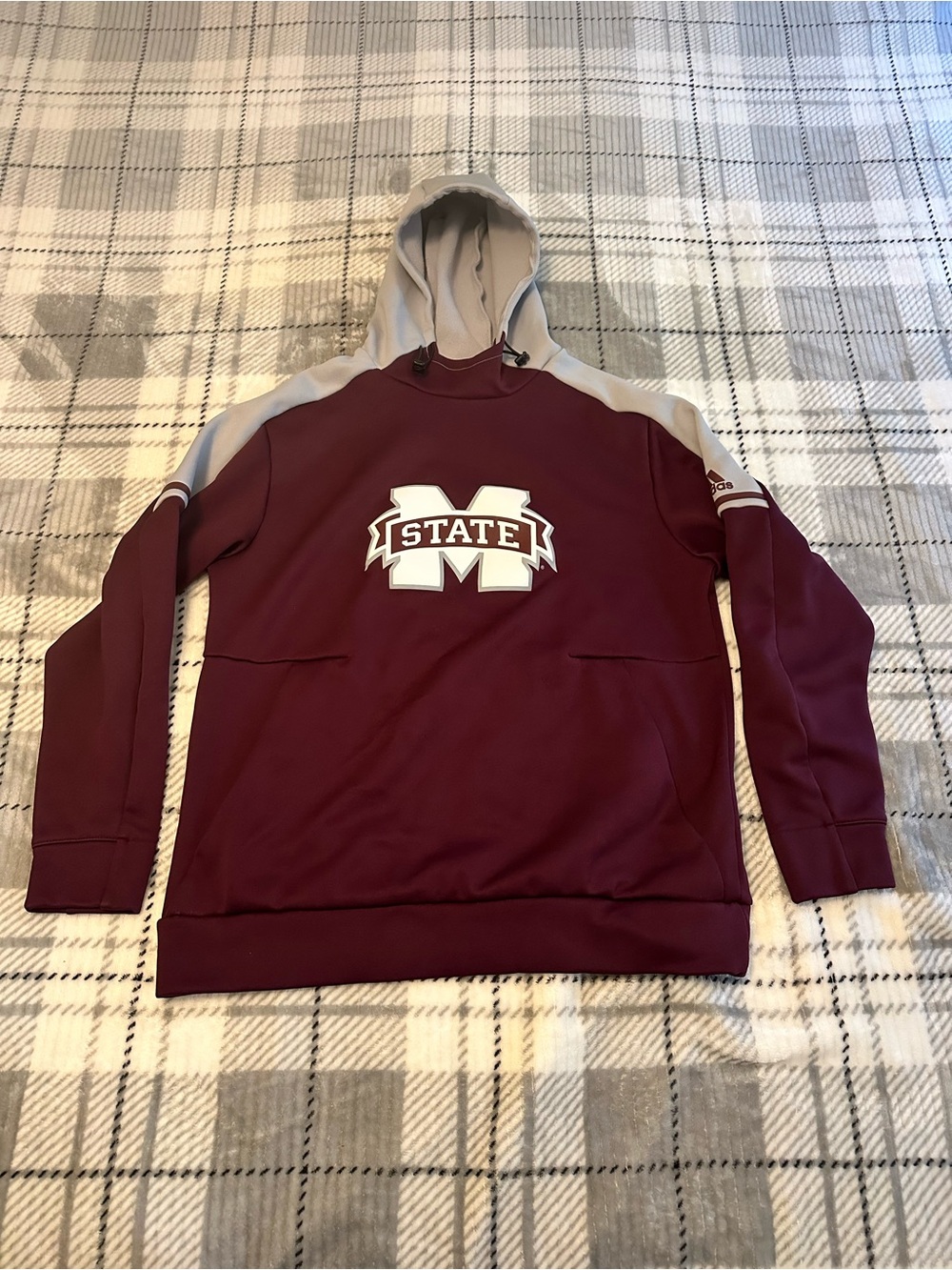 Mississippi State Bulldogs MSU Adidas Hoodie Sweatshirt Men’s Size Large